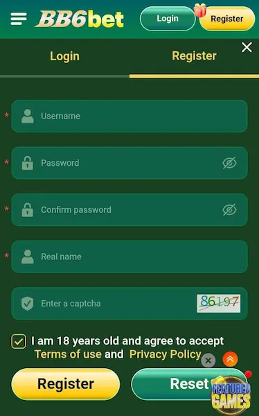 BB6bet Game login
