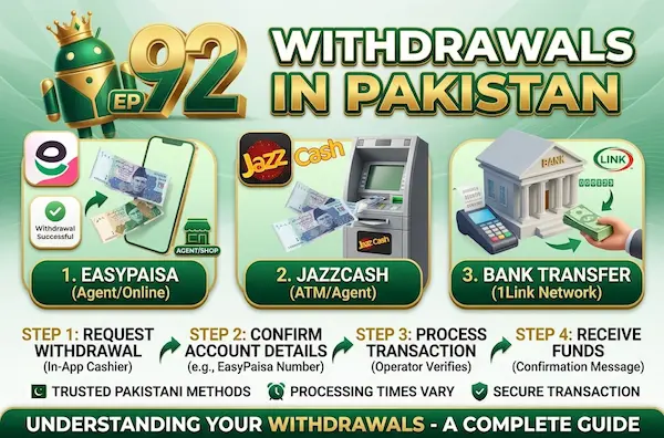 EP92 Game Deposits and Withdrawals in Pakistan